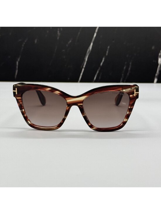 NEW TOM FORD ELVIRA TF1217 55T HAVANA/BROWN WOMEN CAT EYE SUNGLASSES FT1217 main image 6